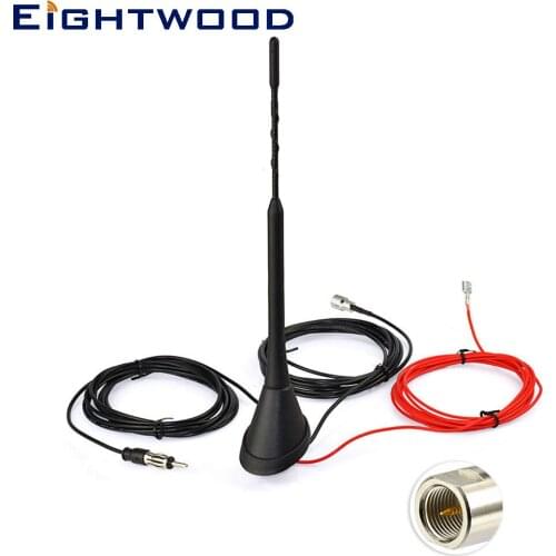 Eightwood Auto Car DAB Radio Amplified Aerial Roof Mount Antenna FME Din 41585 Plug Male Connector for JVC Kenwood Blaupunkt