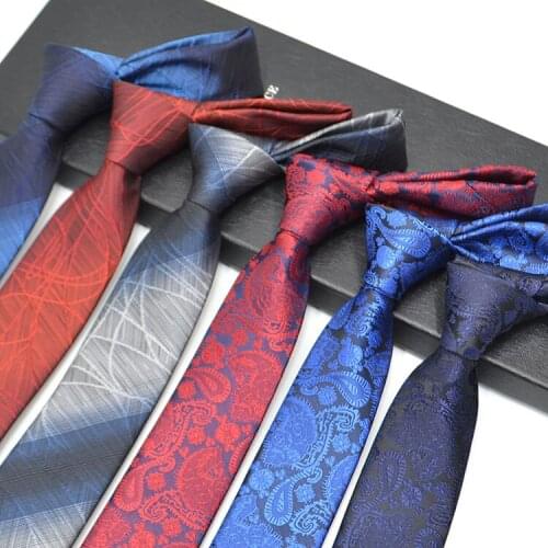 1200 Needles 6cm Mens Ties New Man Fashion Solid Neckties Corbatas Gravata Jacquard Slim Tie Business Blue Tie For Men Necktie