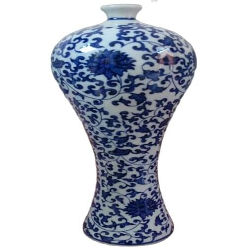 China handmade jingdezhen porcelain painting flower blue vase worth collecting