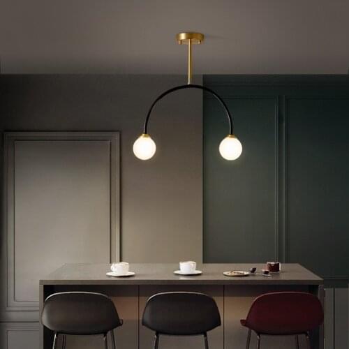 Nordic Creative Copper Glass LED Small Chandelier Living Dining Room Bedroom Study Kitchen Corridor Golden Decor G9 Lighting