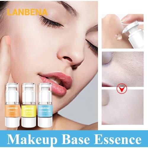 LANBENA Face Primer Makeup Base Essence Serum Hyaluronic Acid VC 24K Gold Moisturizing Pore Concealer Pores Shrink Brighten Skin
