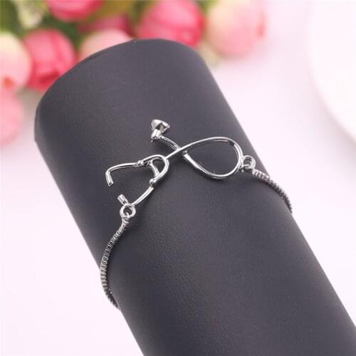 Medical Stethoscope Bracelet Box adjustable Chain Jewelry Gift for Doctor medical Friends Charm Women Men Bracelets