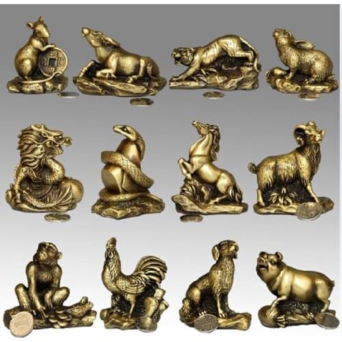 Copper handicrafts mouse taurus tiger copper dragon snake horse goat monkey gold chicken dog gold pig ornaments