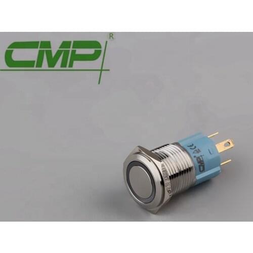 Metal Push Button Blue LED Light 16mm Momentary Self-locking Button Switch