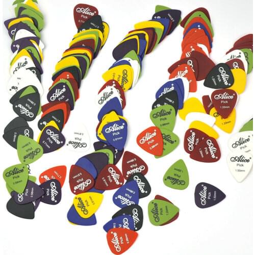 Lots of 100pcs Alice AP-Q Matte ABS Guitar Picks 6 thicknesses Mixed Assorted Colors