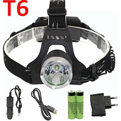 Headlamp 1800 Lumens XM-L XML T6 LED Head lamp Headlight Rechargeable Torch light For Outdoor Hiking