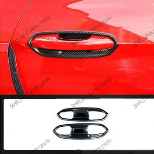 Carbon fiber Outer Car Door Handle Bowl Cup Cover Fit for Ford Mustang 2015-2019