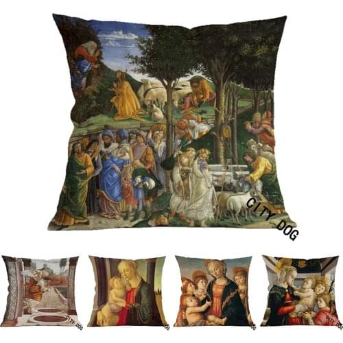 Famous painter Painting art The story of Moses Cotton and linen 45*45CM square pillow case Cushion cover pillowcase Decor