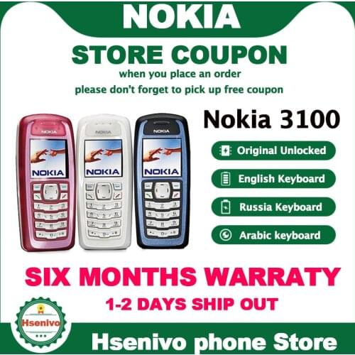 Hot Sale Nokia 3100 Original Unlocked GSM Bar 850 mAh Support Russian & Arabic keyboard Cheap and old Cellphone Free shipping
