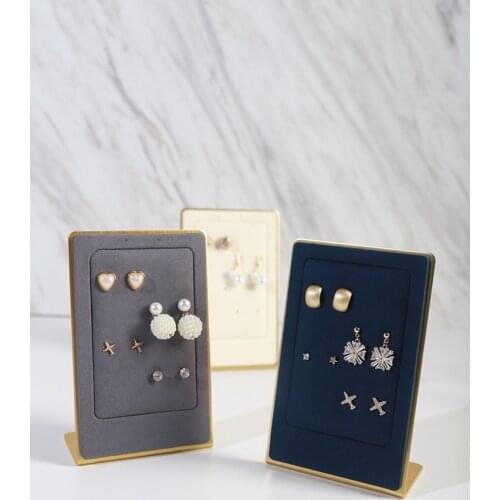 New Creative Earrings Display Board Stand up Earrings Display Rack Metal Velvet Jewelry Display Series