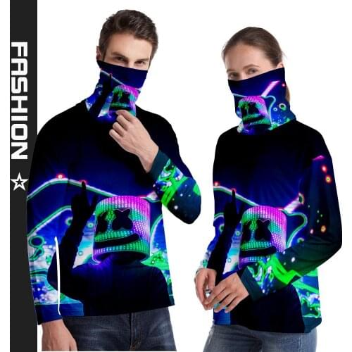 New Harajuku Fashion Hip Hop 3D Digital Printing Spring Autumn for Men Women Unisex Hooded Sweater Hoodies with Headscarf Set