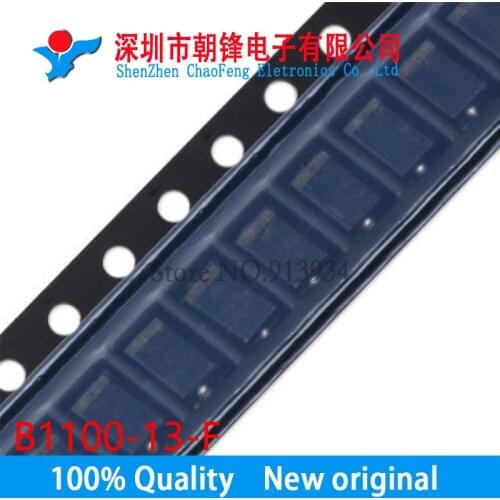 New original B1100-13-F B1100 100V 1A DIODE SCHOTTKY SMA(DO-214AC)