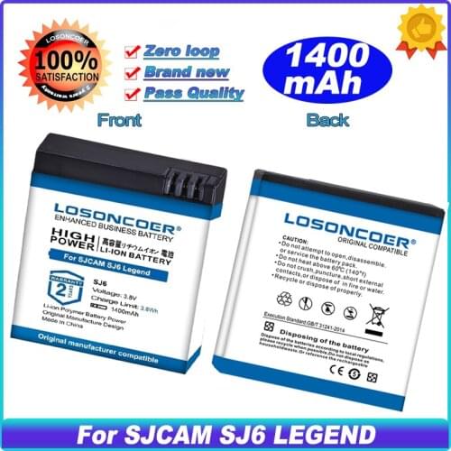 New Battery 1400mAh For SJCAM SJ6 LEGEND / SJ6 LEGEND Air Action Camera Battery