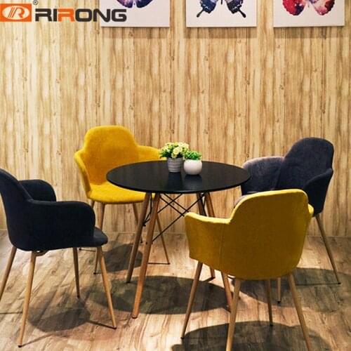 Oval Round Home Office Reception Hotel White Wood Black Table Negotiating Table Modern Coffee Table Desk Velvet Chair Set