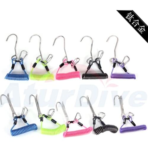 Titanium alloy Scuba Diving Double or Single Dual Stainless Steel Reef Drift Hook with Line and Hook for Current DiveUnderwater