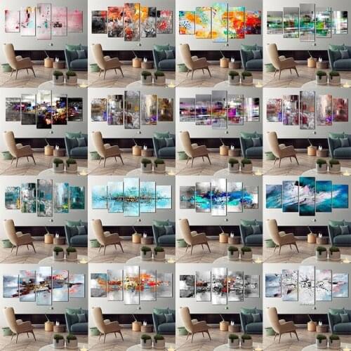 Wall Paintings Modern Decorative Painting 5 Pieces Colorful Inkjet Canvas Painting Wall Stickers Decor For Living Room HotelRoom