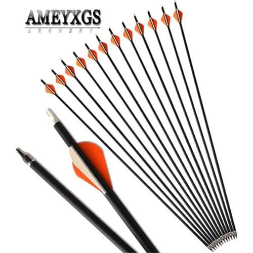 10/20pcs Shooting Practice 31.5" Spine 500 Carbon Arrow Target Arrowheads Fit 30-60lbs Bow Archery Training Hunting Accessories