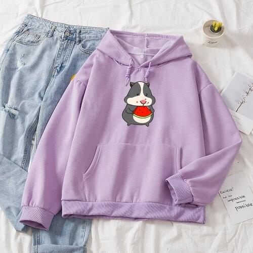 Oversized Women Hoodie Casual Harajuku Kawaii Mouse Graphic Hoodies Cute Womens Sweatshirt Tops Loose Female Cotton Pullovers