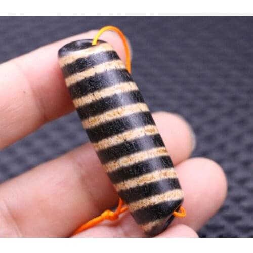 Unique Magic Rare Magic Power Tibetan Old Agate Vertically Stripes Healer Medicine dZi Bead Amulet