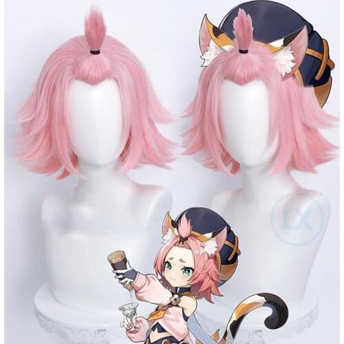 In stock Game Genshin Impact Cosplay Wigs Diona Cosplay Wig Halloween Party For Women Girl Heat Resistant Synthetic Hair