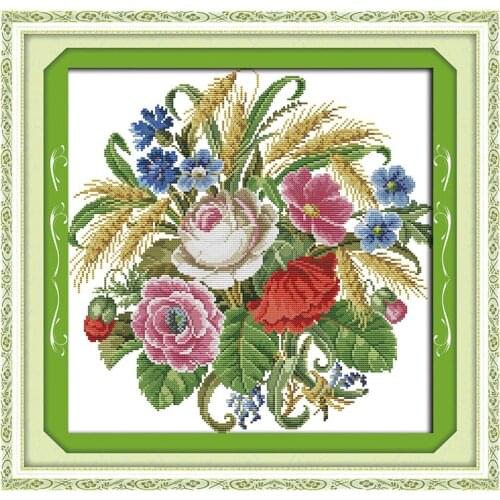 A bouquet of roses Counted Cross Stitch 11CT 14CT Cross Stitch Cross Stitch Kits for Embroidery Home Decor Needlework