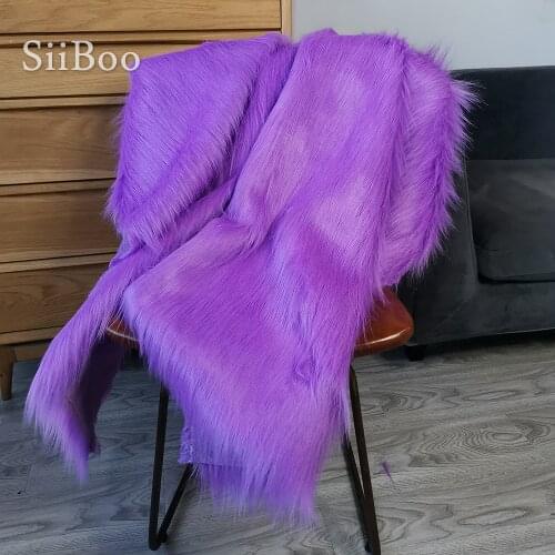 High grade 9cm long hair purple faux fur fabric for winter coat,vest,cosplay stage decor free shipping 150*50cm 1piece SP2221