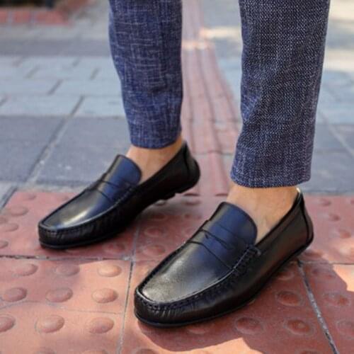 Tezcan Hakiki Deri 12243 Siyah Deri Driver Tipi Yazın Giyilebilen Çok Şık Tasarım Ve Kaliteli Malzeme Nefes Alabilen Deriler