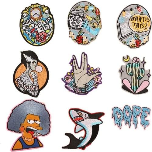 Funny characters cartoon animals beautiful plant embroidery patch cloth stickers DIY decorative clothing Iron on badge
