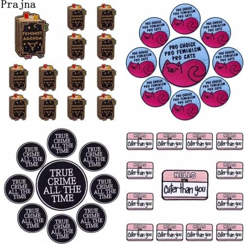 10 PCS Iron On Patches DIY Cartoon Letter Patches On Clothes Applique DIY Round Letter Badges Embroidered Patches For Clothing