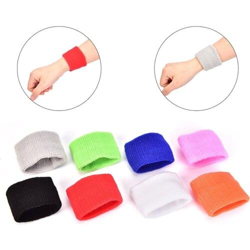 1pcs sweat-absorbent sports wristband color polyester fiber 8 x 5cm basketball badminton designer wrist sports fitness wristband