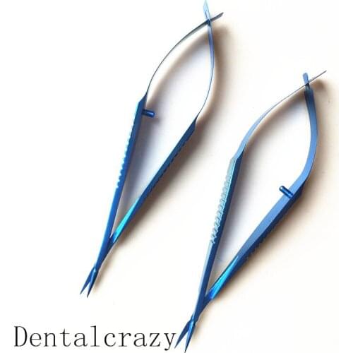 2pcs 102mm Titanium Vannas Capsulotomy Scissor ophthalmic surgical instrument