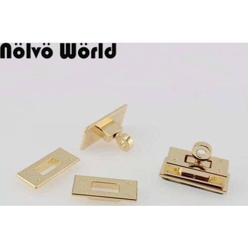 20 pieces Gold twist turn lock square lock handbags lock Diy accessories for bags replacement