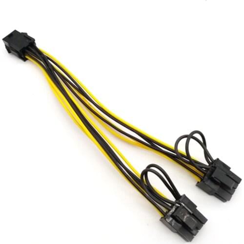 GPU Adapter Power Supply Splitter Cable 20cm PCI-Express PCIE 8 Pin to Dual 8 (6+2) Pin VGA Graphic Video Card