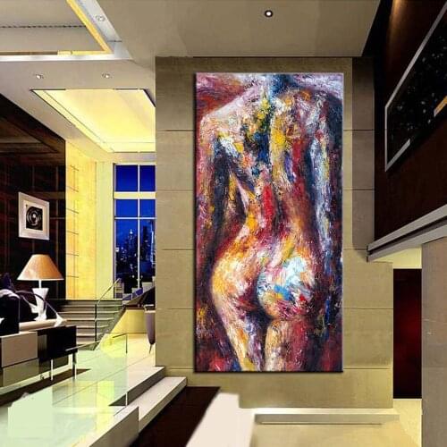 Large Size 100% Hand Painted modern Naked Woman Oil Painting on Canvas Wall Pictures Poster wall art For Living Room Home Decor