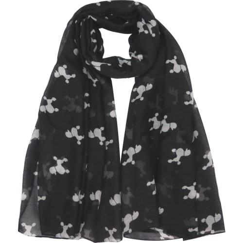 Poodle Dog Puppy Pet Animal Print Womens Large Scarf Shawl Wrap Lightweight Soft Oversize Gift Ideas, Free Shipping