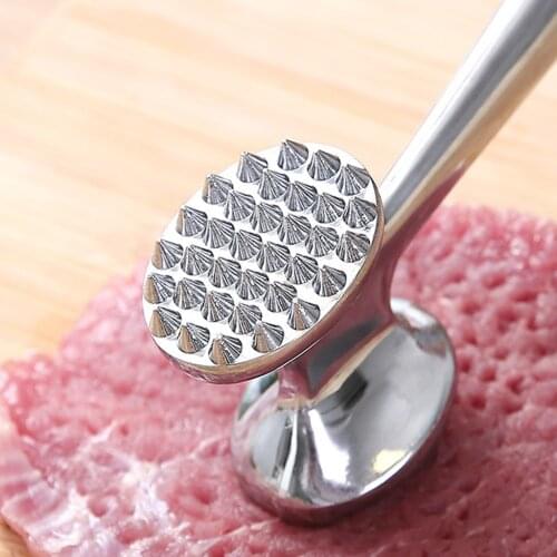 Kitchen double-sided meat tenderizer, metal meat hammer, household stainless steel rolled meat steak meat tenderizer