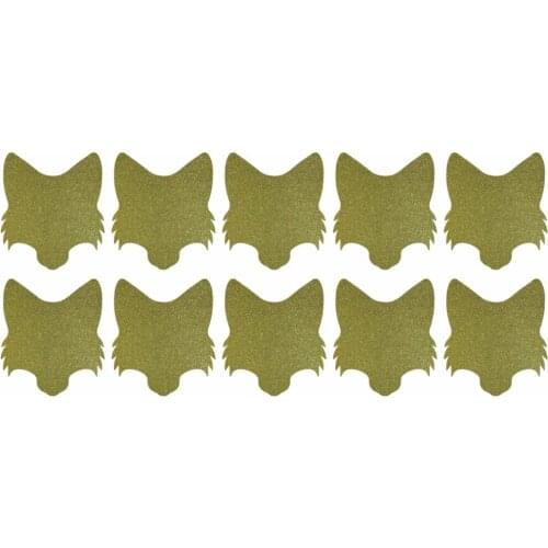 3.3x3.8cm fox head gold glitter sticker label