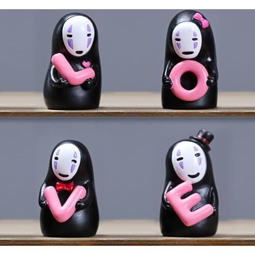 Spirited Away No Face Man Creative Figure Miyazaki Hayao Kaonashi Model Resin Decoration Doll Anime Action Figure Toys for Kid