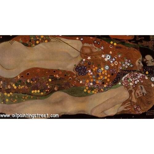 Gustav Klimt Oil Painting reproduction on Linen Canvas,Water Serpents II ,,Free Fast Shipping,100% handmade,Klimt Oil Painting