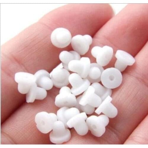 Hot100pcs Painless ear clip cushion White plastic anti-pain ear cushion Jewelry for earrings DIY Jewelry Accessories