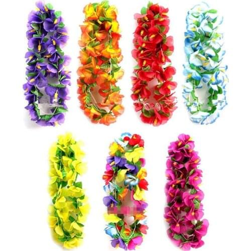 Artificial Tropical Flowers Garland Wreath For Hawaiian Jungle Beach Theme Party Decoration Birthday
