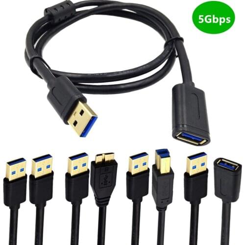 USB 3.0 Cable & 3.0 Extention Cable & USB 3.0 Cable A Male to B Male Scanner Printers Cable & USB Type A Male to Micro B Cable