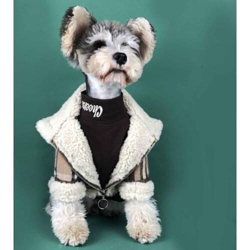 Plaid Dog Clothes for Small Dogs Winter Cotton Padded Dog Jacket Fashion Design Dog Costumes Pet Clothing DROPSHIPPING A159