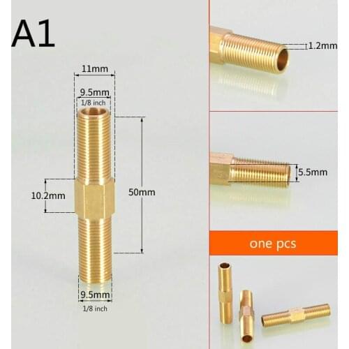 Brass pipe Fittings 1/8 inch 1/4 inch Double Male Thread Copper joints Water Pipe Connector Lengthen Connection Adapter