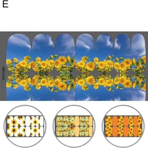 Easy to Use Beautiful Sunflowers Nail Art Transfer Sticker Vivid Color Nail Decal Delicate for Decoration