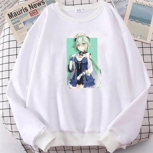 Hot Game Venti Anime Print Hoodie Women Fashion Genshin Impact Graphic Sweatshirts Kawaii cartoon Harajuku Clothes female