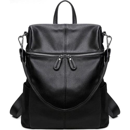 Fashion Womens PU Leather Backpack School Bags For Teenage Girls Large Capacity Backpack Laptop Bag Drop Shipping