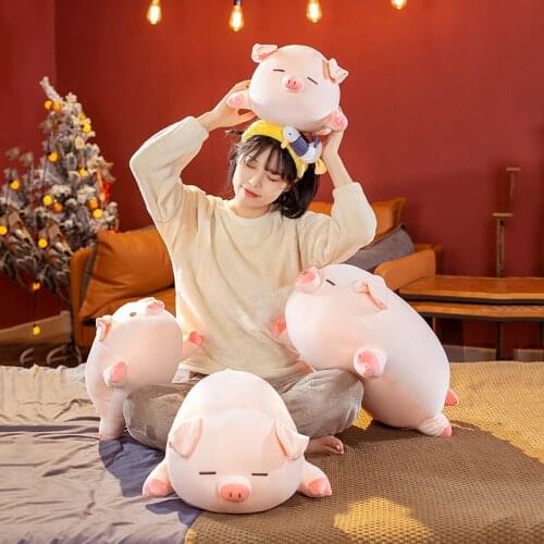 40/50/60cm High Quality Squishy Lying Pig Stuffed&Plush Pig Toy Anime Soft Plushie Pillow Kids Baby Comforting Christmas Gift