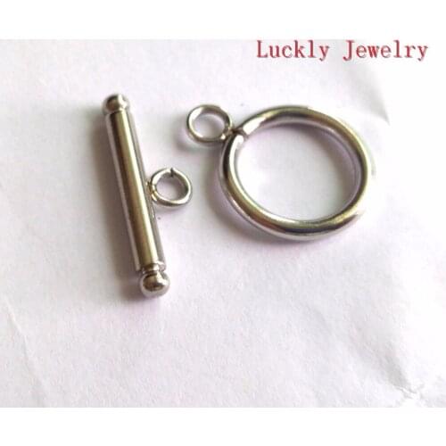 50 sets wholesale Gold Common Use Toggle Clasp Set Stainless steel embossing making Jewelry finding DIY Fit Chain
