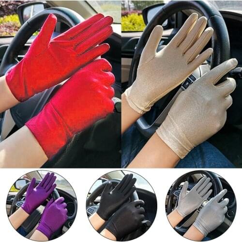 New Summer Women Sun UV Protection Outdoor Solid Color Thin Fashion Driving Gloves Gift Female Elegant Sunscreen Gloves